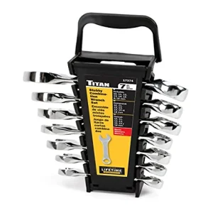 Titan Tools 7pc 12 pt. Metric Stubby Combination Wrench Set (17374)