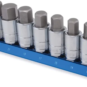 Titan 16131 seven large hex bit sockets on a blue holder