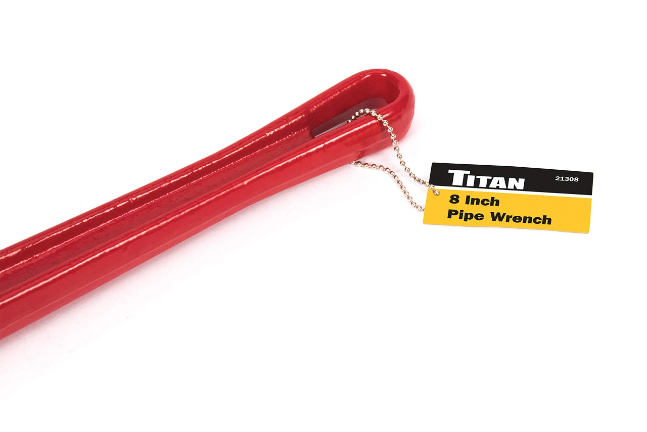 Titan Tools 8" Heavy-Duty Straight Pipe Wrench (21308) — product image 3