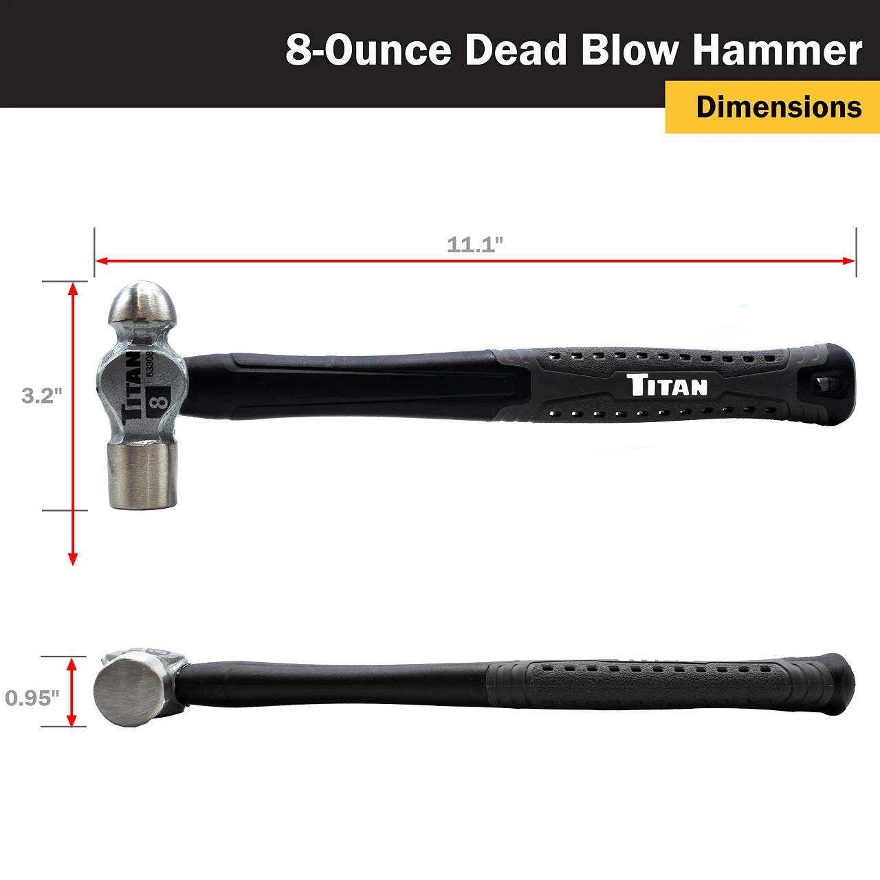 Titan Tools 8 oz. Ball Pein Hammer (63308) — product image 3