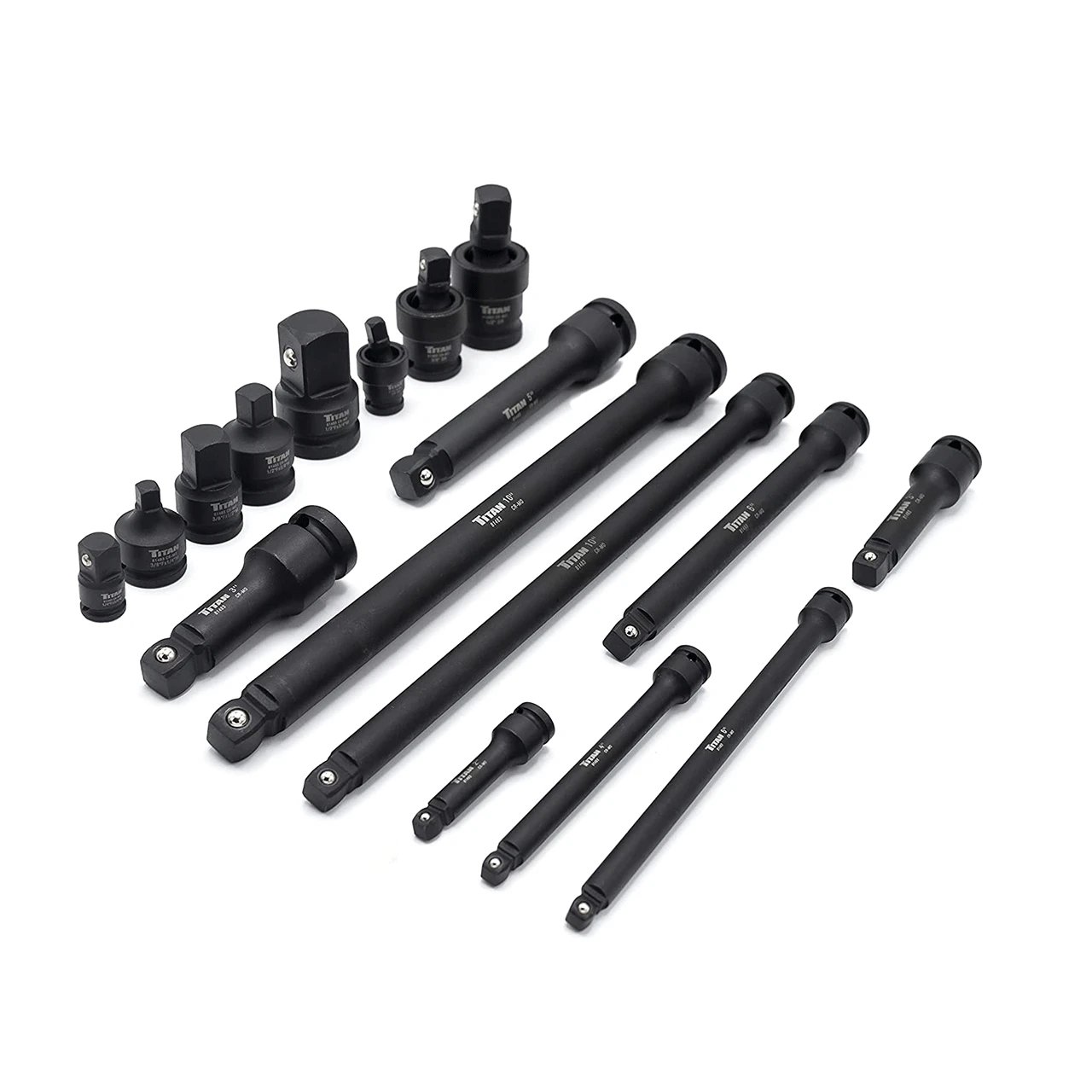 Titan Tools Impact Adaptor & Wobble Extension Set 17-Piece (81483)