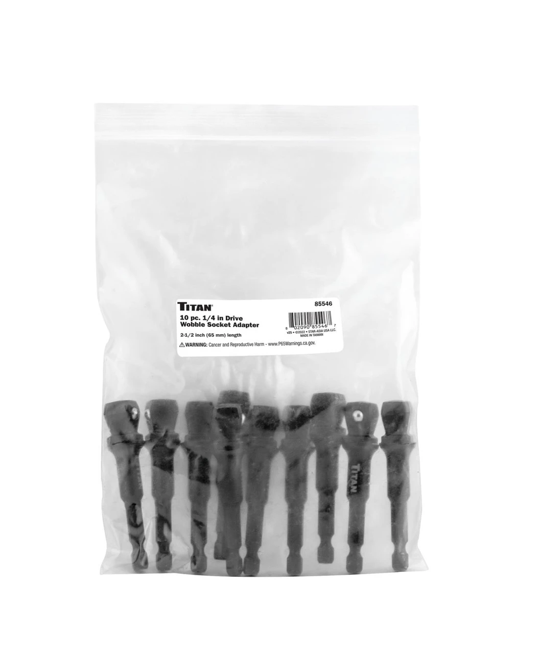 Titan Tools Socket Adapter WBL 1/4" Drive 2.5" 10-Pack (85546) — product image 2