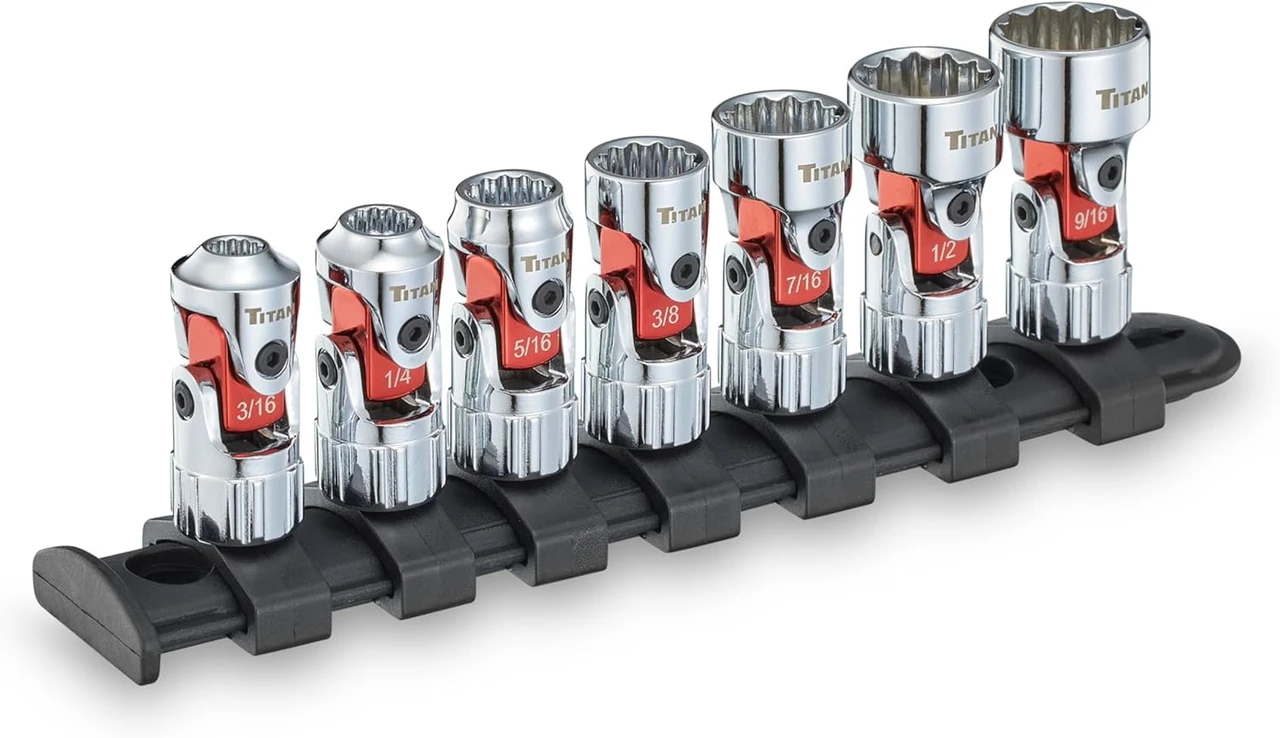 Titan Tools Auto Flex Universal Socket Set - SAE, 1/4" Drive, 7 Piece (66860)