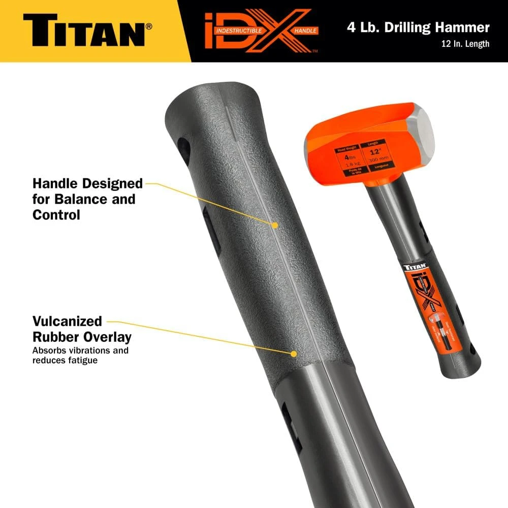 Titan Tools Indestructible Drilling Hammer/Sledge Hammer - 4 Lb, 12" Handle (63614) — product image 4