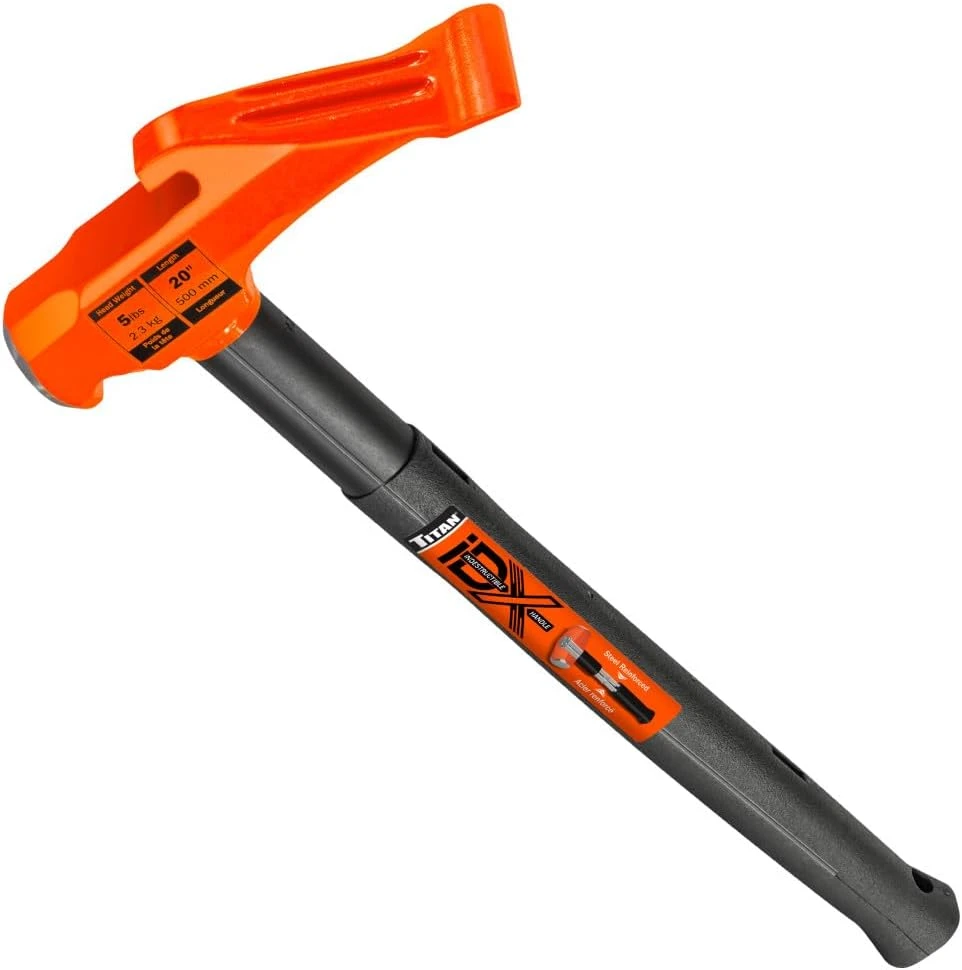 Titan63625 orange tire bead hammer head with long black handle