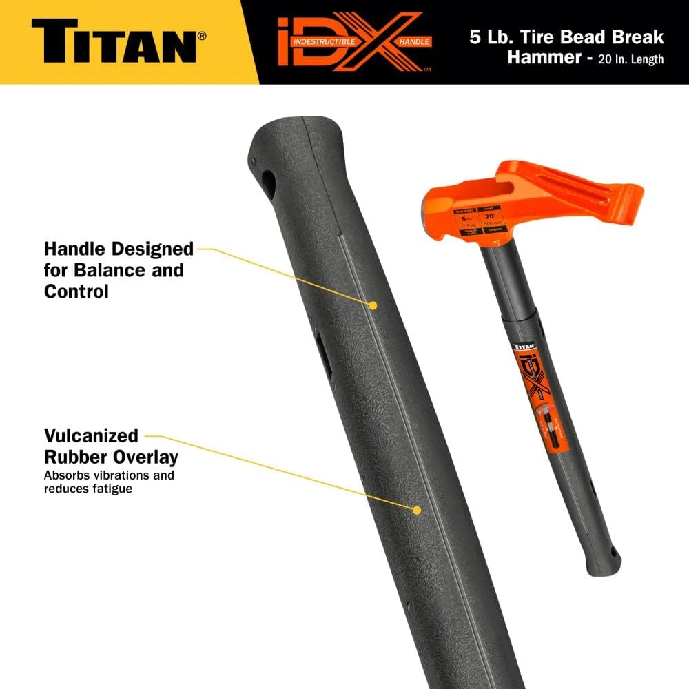 Titan Tools Indestructible Tire Bead Breaker Hammer - 5 Lb, 20" Handle (63625) — product image 5