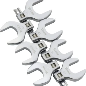 Titan Tools Jumbo Crowfoot Wrench Set - Metric, 1/2" Drive, 7 Piece (17670)
