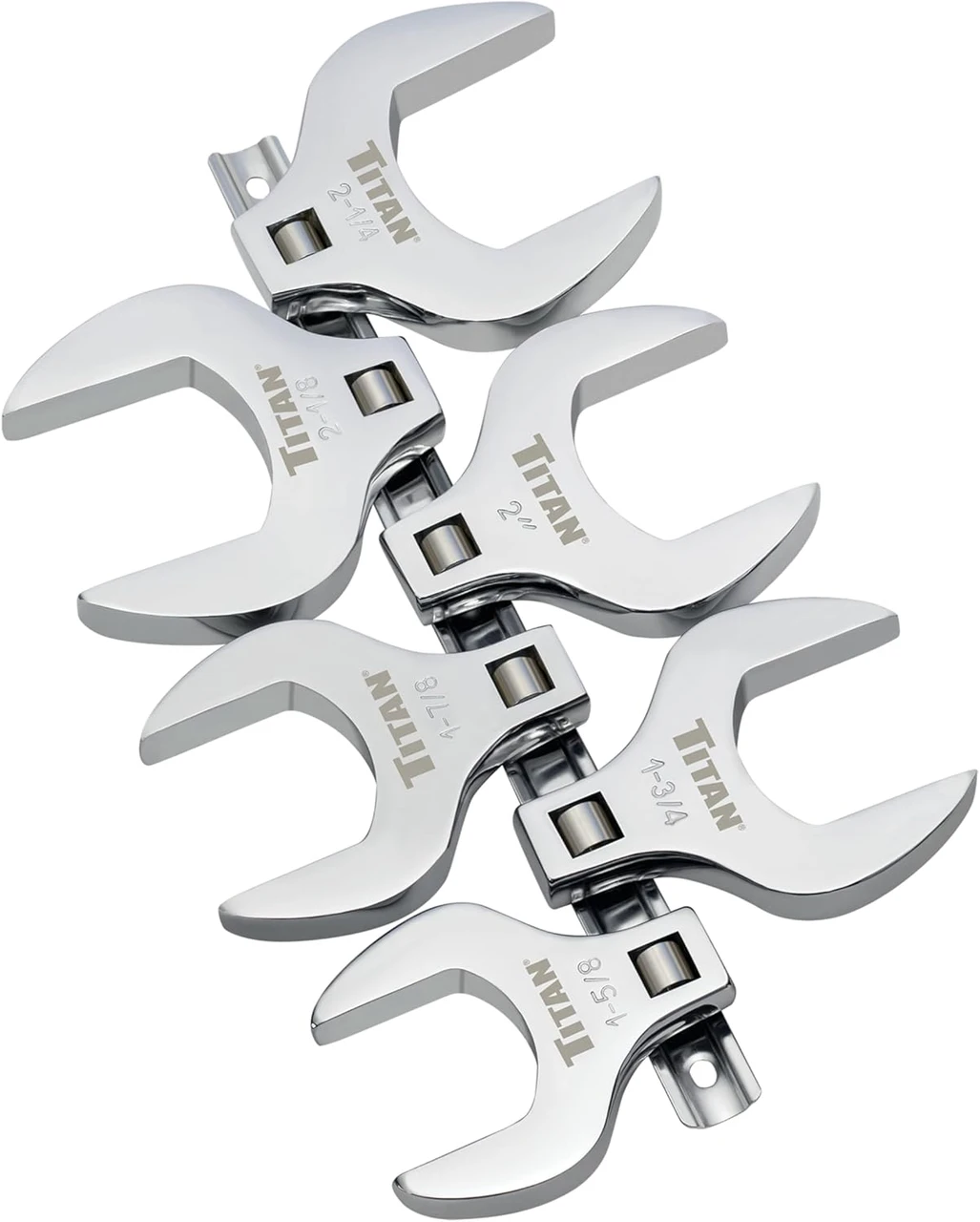 Six Titan 17676 SAE jumbo crowfoot wrench heads