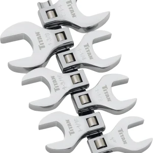 Titan Tools Jumbo Crowfoot Wrench Set - SAE, 1/2" Drive, 7 Piece (17671)