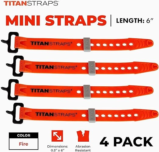 Titan Straps Mini Strap - Fire - 6" (TSM-0506X4-FIR) — product image 2