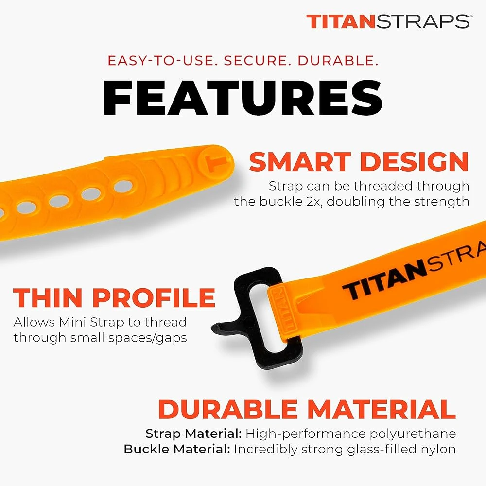 Titan Straps Mini Strap - Sunflower - 10" (TSM-0510X4-SUN) — product image 3
