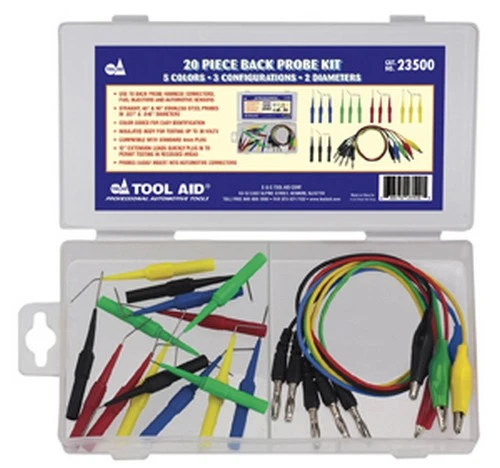 Tool Aid 20-Piece Back Probe Kit With Straight 45-Deg And 90 Deg Probes (23500)