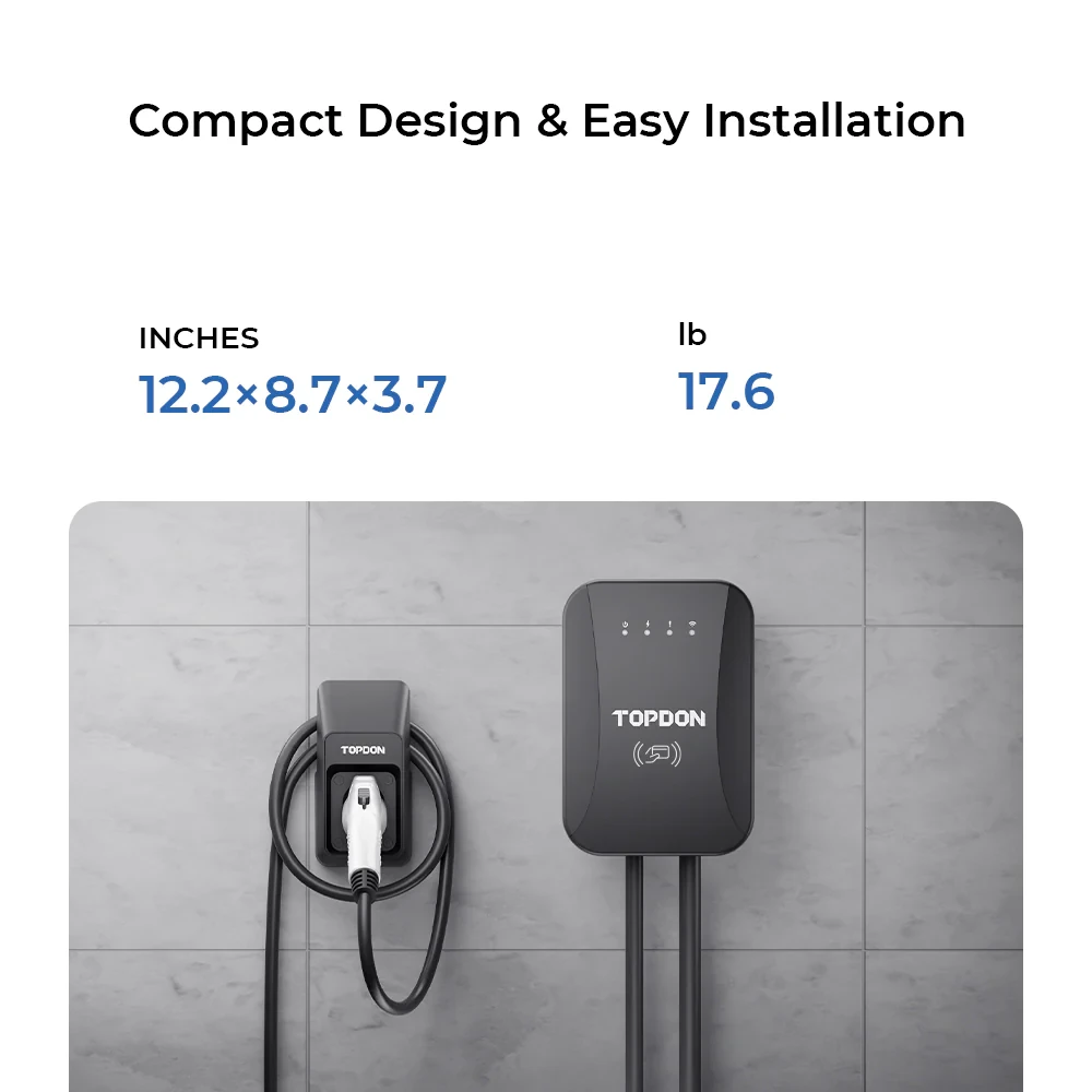 TOPDON PulseQ Smart Home Electric Car EV Charger, SAE J1772, 240V (TD52130117) — product image 4