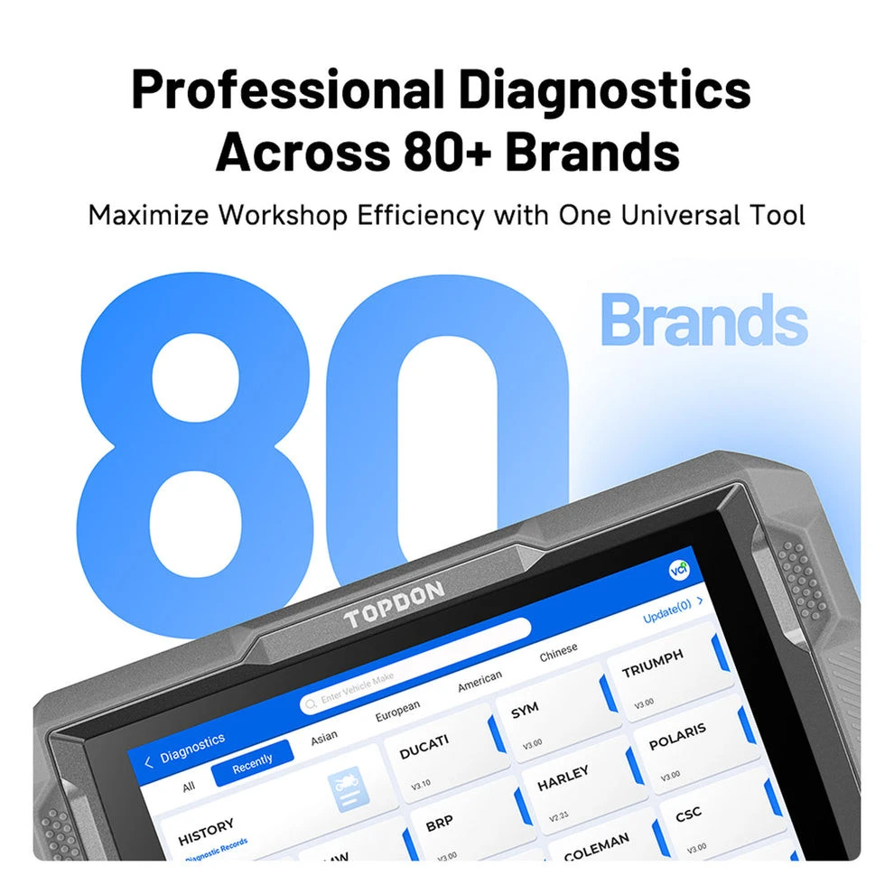 Topdon UltraDiag Moto 8-inch Wireless Motorcycle Diagnostic Tool (UDMOTO) + Free Tool — product image 6