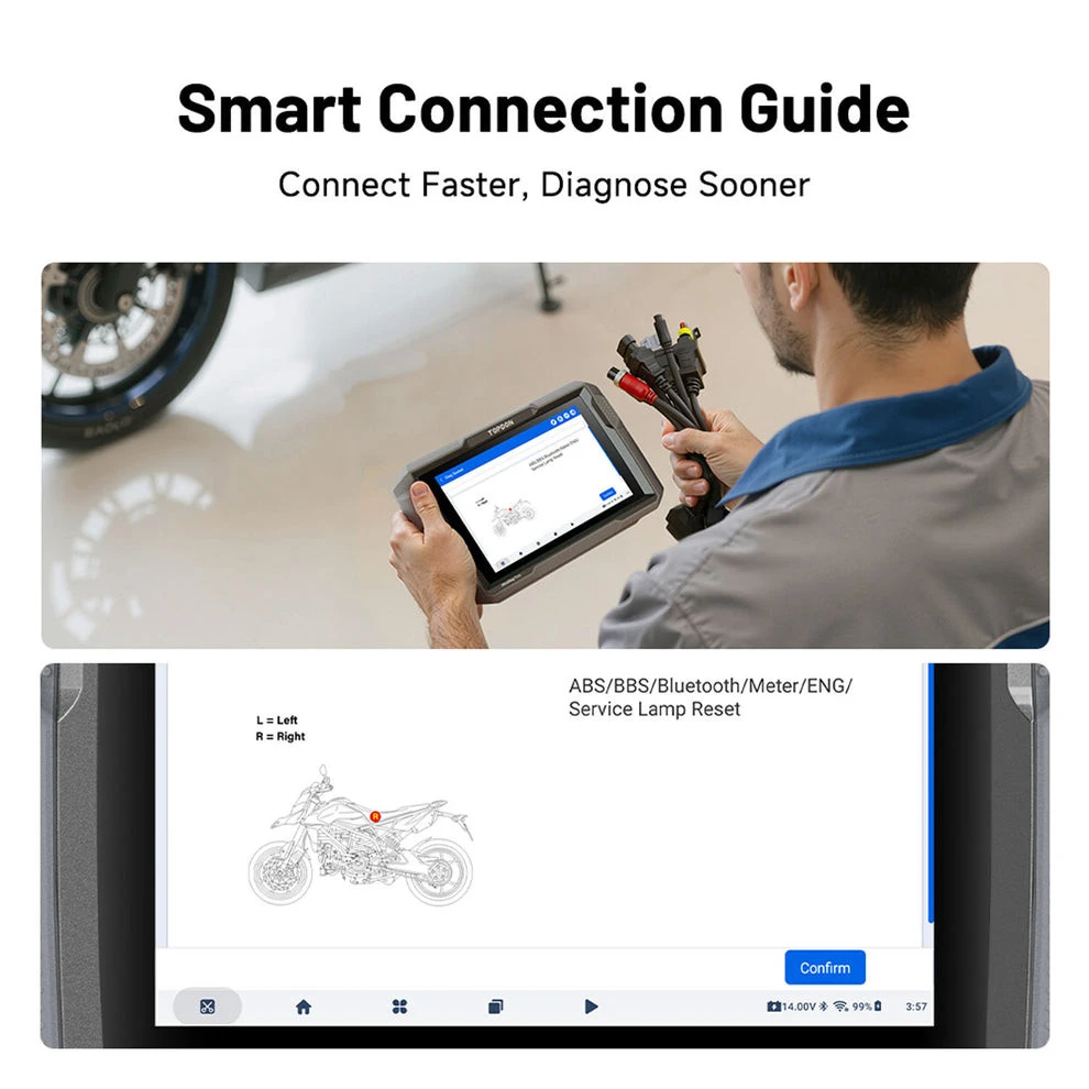 Topdon UltraDiag Moto 8-inch Wireless Motorcycle Diagnostic Tool (UDMOTO) + Free Tool — product image 11