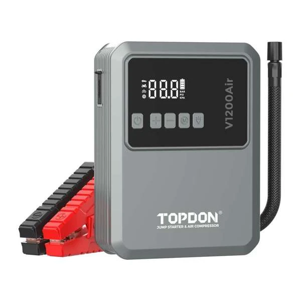 Topdon USA V1200Air All In One Jump Starter, Smart Tire Inflator, Power Bank, And Led Flashlight (V1200AIR)