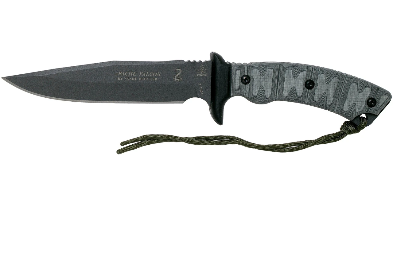 TOPS Knives Apache Falcon Survival Knife, Snake Blocker Design (AFAL-01)