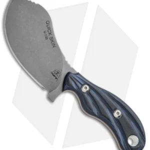 TOPS Knives Quick Skin Fixed Blade Knife Black/Blue G-10 (3.5" Bb) (QSK-01)