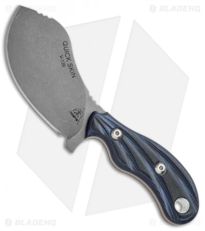 TOPS Knives Quick Skin Fixed Blade Knife Black/Blue G-10 (3.5" Bb) (QSK-01)