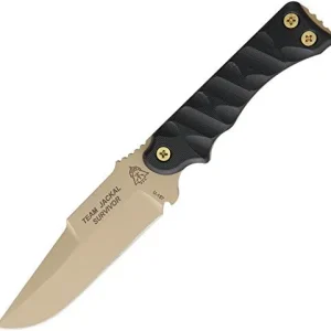 TOPS Knives Team Jackal Survivor Fixed Blade Knife (4.75" Coyote Tan) (TMJK-5S)