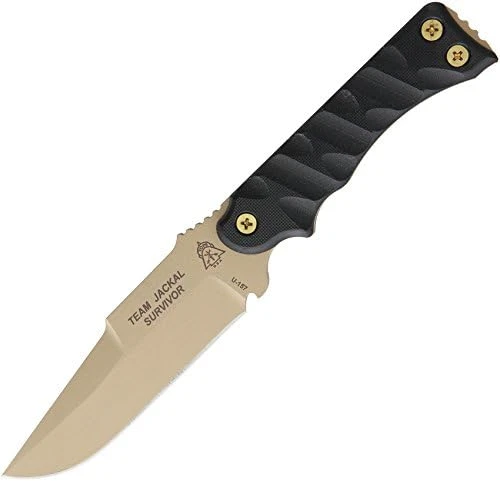 TOPS Knives Team Jackal Survivor Fixed Blade Knife (4.75" Coyote Tan) (TMJK-5S)