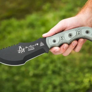 TOPS Knives Tom Brown Tracker W/ Rocky Mtn Tread Linen Micarta Handle (TBT-010)