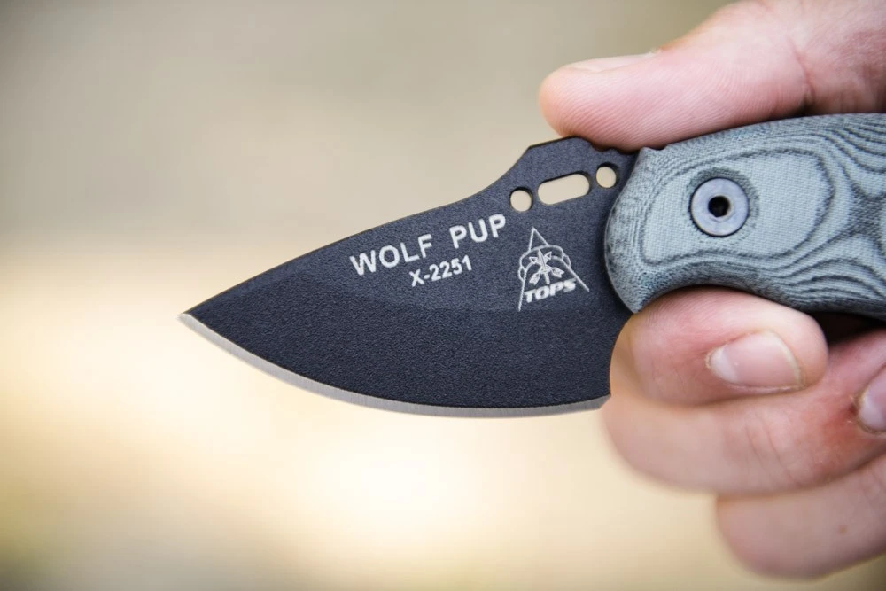 TOPS Knives Wolf Pup Fixed Blade Knife W/ Black Linen Micarta Handle (WP010) — product image 4