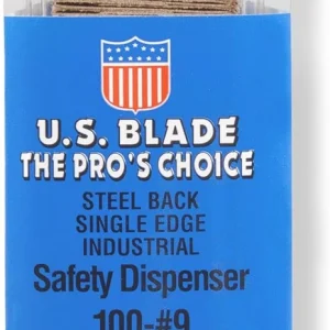 U.S. Blade Single Edge #9 Steel Back Clam Shell, 100Pcs (111-41)