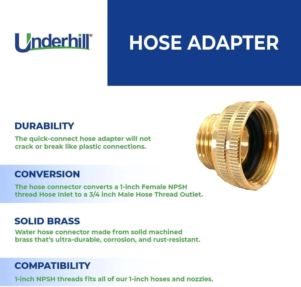 Underhill Brass Hose Adapter (A-BA107FM) — product image 2