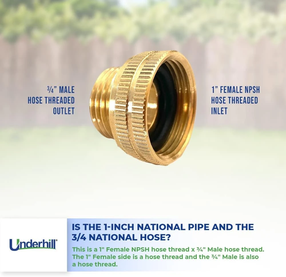 Underhill Brass Hose Adapter (A-BA107FM) — product image 5