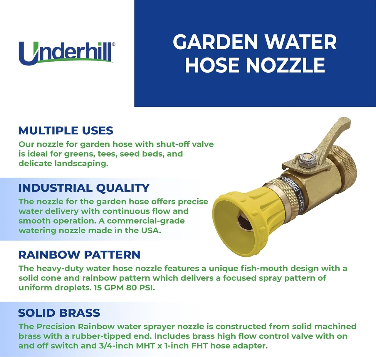 Underhill Precision Rainbow Nozzle w/ Valve & Adapter (HN1500CV) — product image 2
