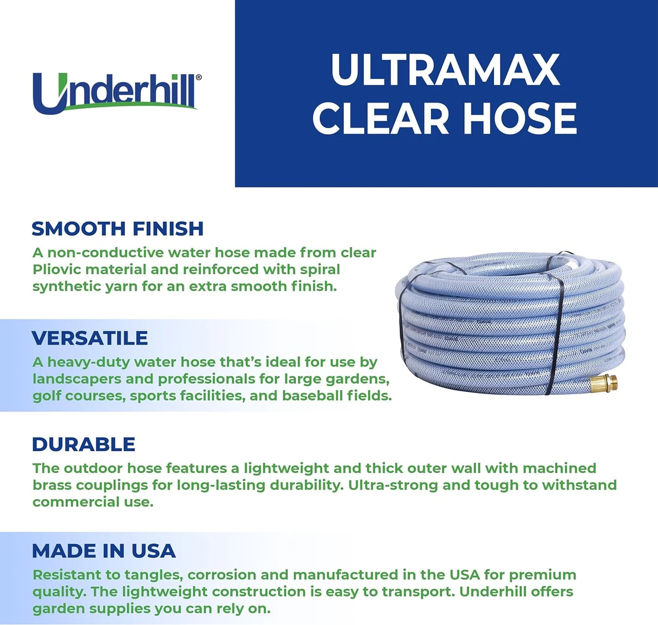 Underhill 1" x 100' Clear UltraMax Hose (H10-100C) — product image 2