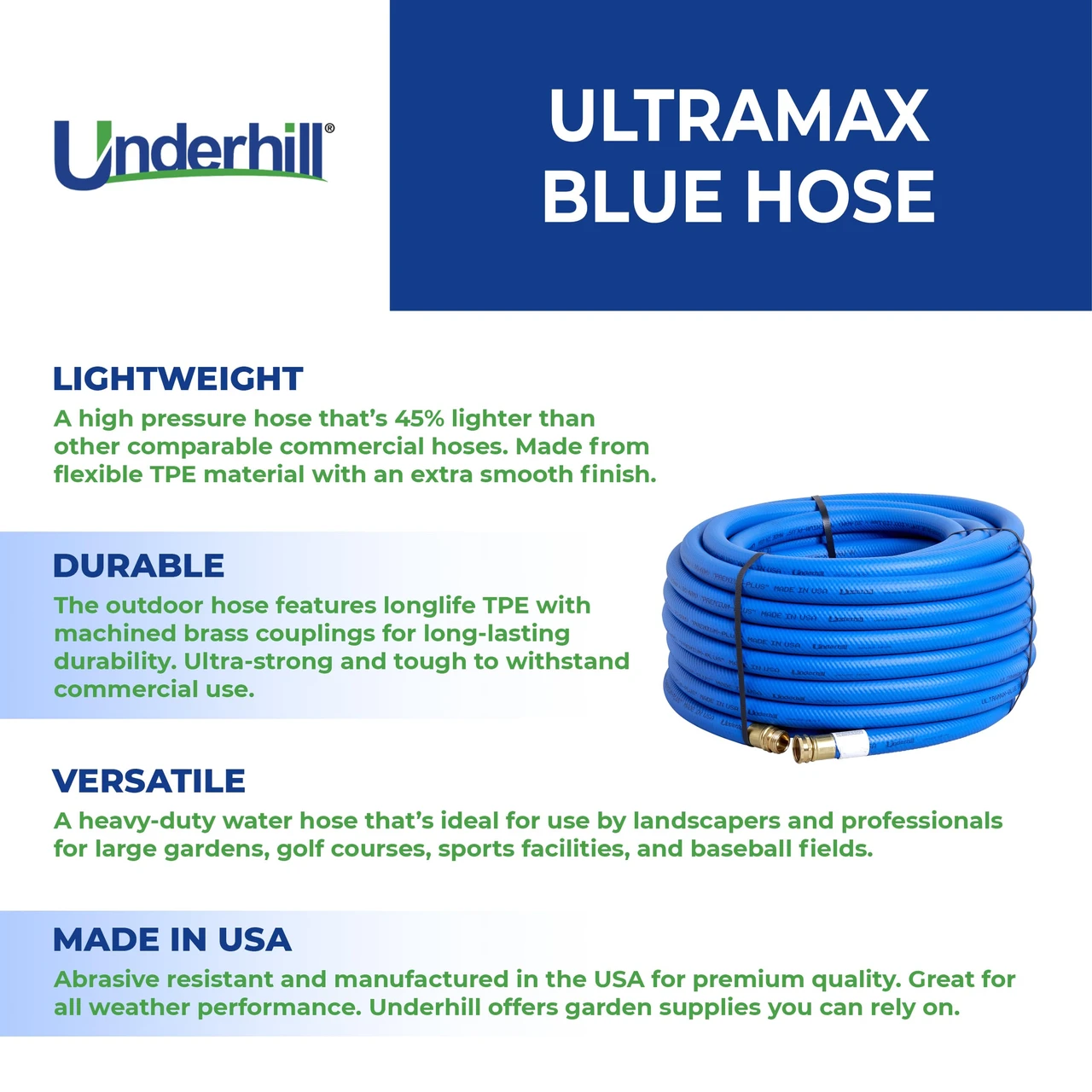 Underhill 3/4" x 100' Blue UltraMax Hose (H75-100B) — product image 3