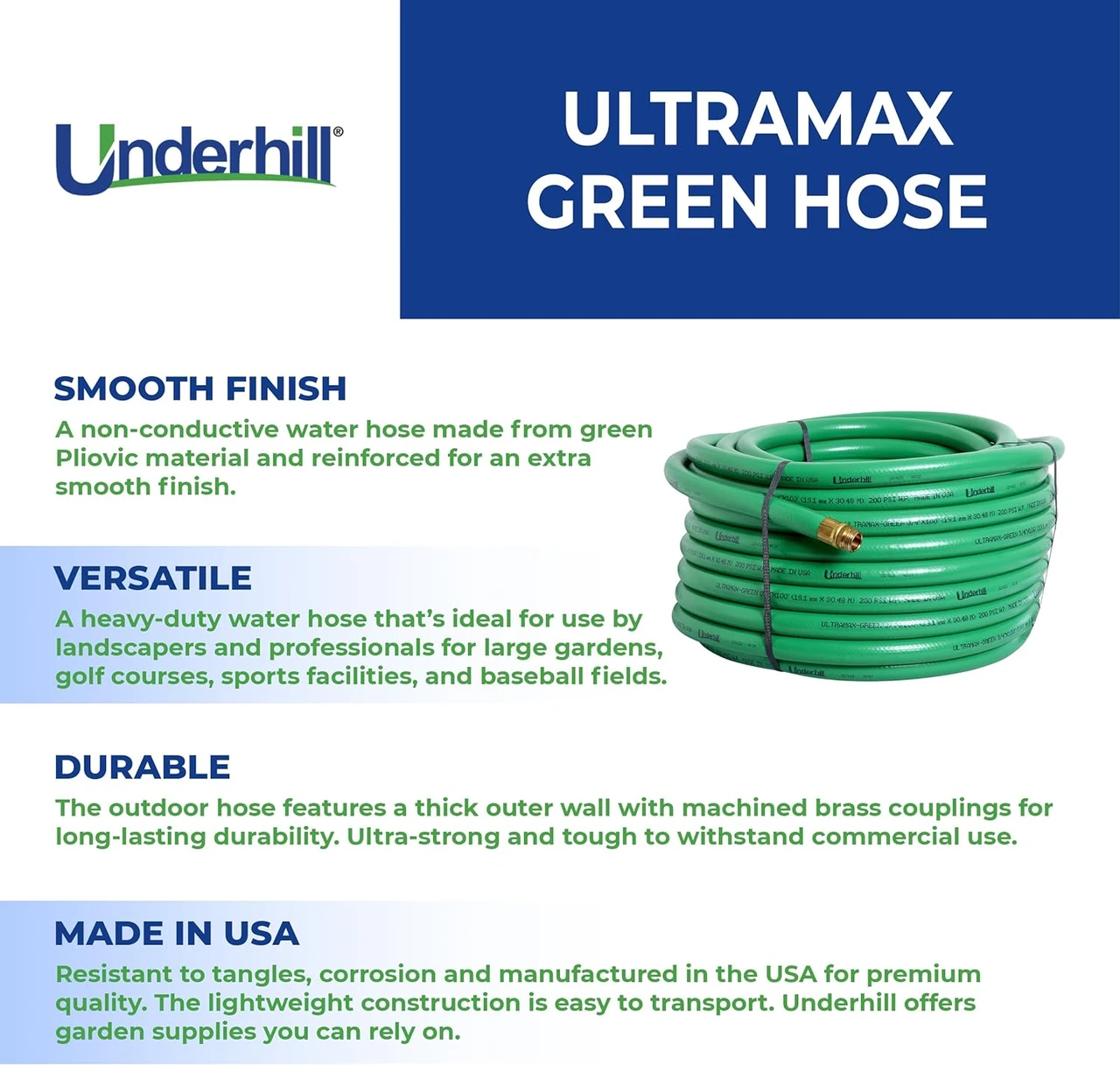 Underhill 1" x 50' Green UltraMax Hose (H10-050G) — product image 2