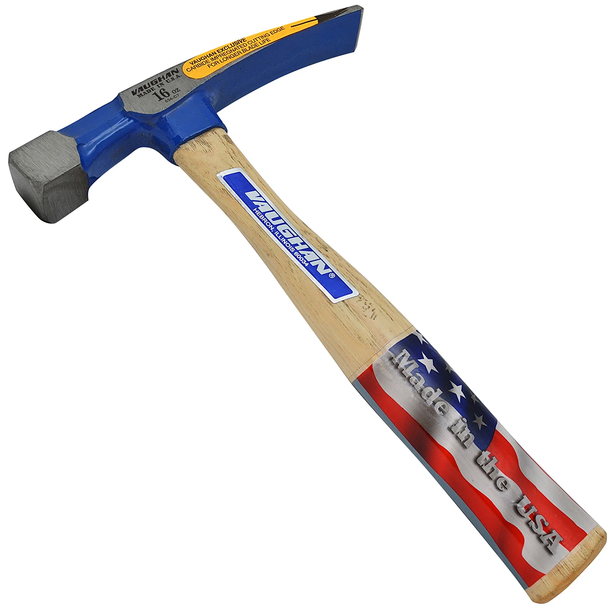 Vaughan 16 oz. Bricklayer's Hammer, Carbide Impregnated Tip (17714) — product image 5