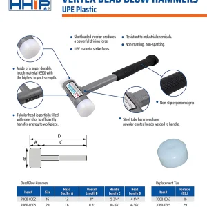 VERTEX 16 & 29 OZ DEAD BLOW HAMMERS (7080-0303)