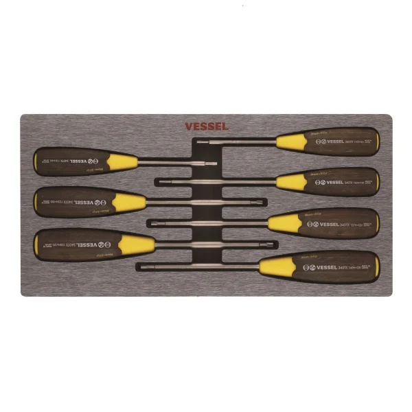 Vessel WOOD-COMPO Non-Slip Torx Tamper-Proof Screwdriver 7 Pc Set (3407EVA)