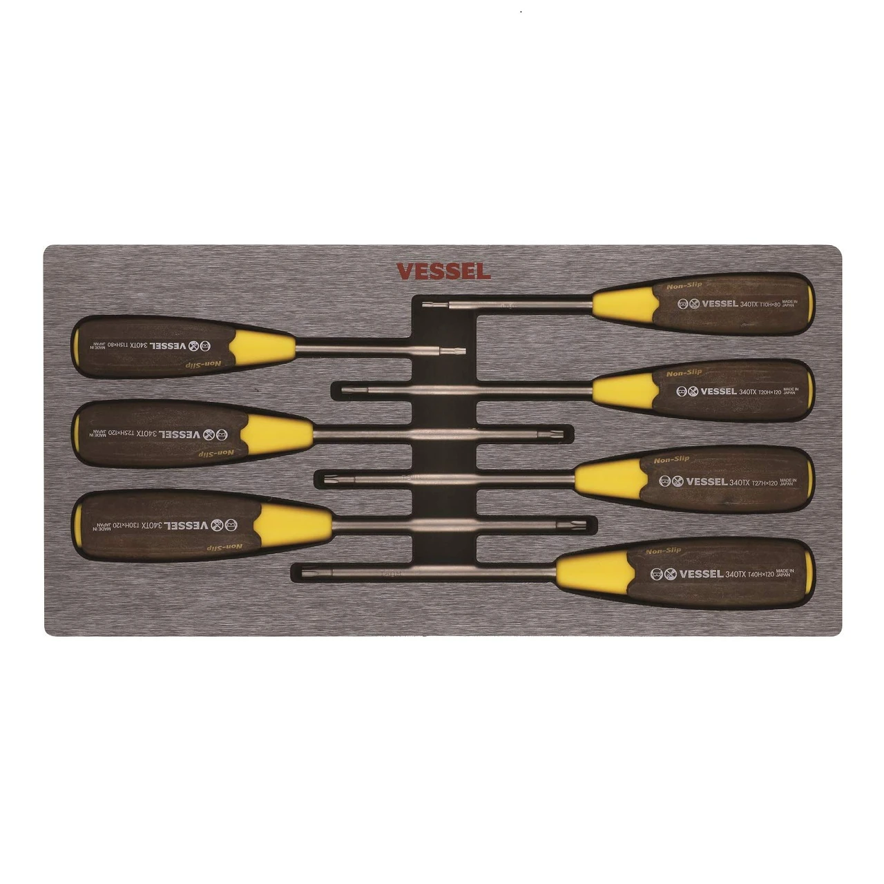 Vessel WOOD-COMPO Non-Slip Torx Tamper-Proof Screwdriver 7 Pc Set (3407EVA)