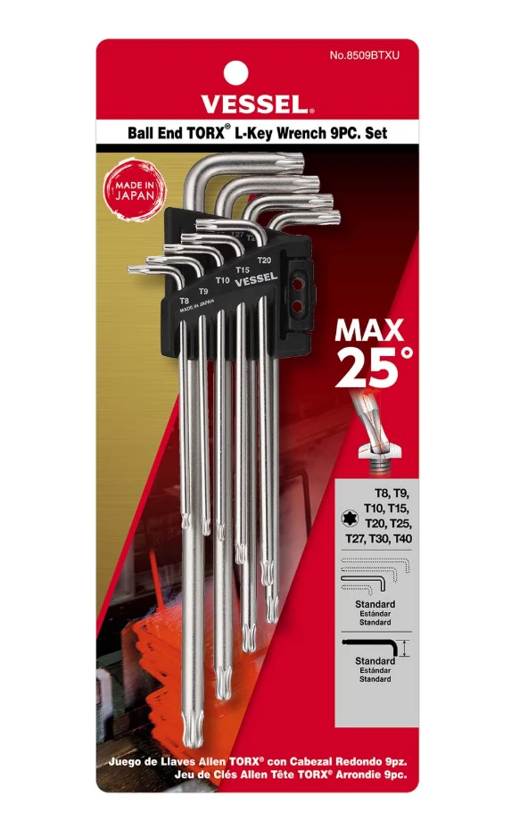 Vessel Ball End TORX L-Key Wrench 9 Pc Set (8509BTXU) — product image 2