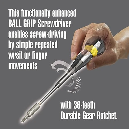Vessel Ball Grip Ratchet Screwdriver w/ 10 Pc Bit Set (2200MBH120K01) — product image 3