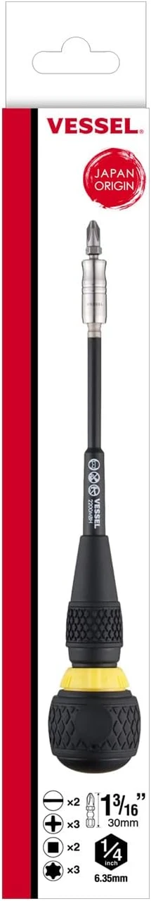 Vessel Ball Grip Ratchet Screwdriver w/ 10 Pc Bit Set (2200MBH120K01) — product image 4