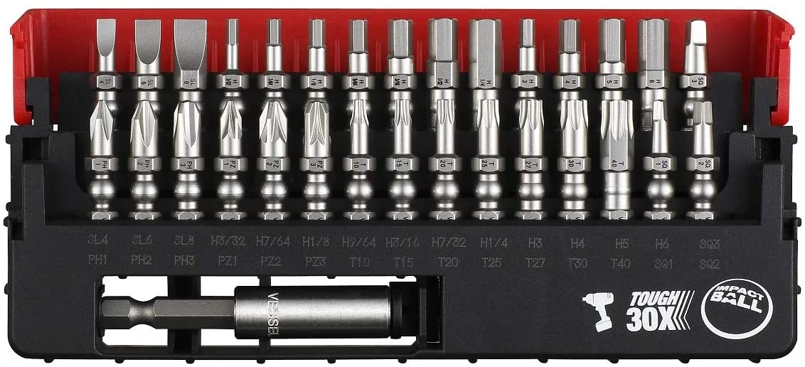 Vessel Impact Ball Torsion Bit 30+1 Pc Set w/ Case (IB31P02U)