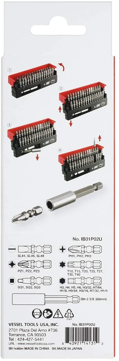 Vessel Impact Ball Torsion Bit 30+1 Pc Set w/ Case (IB31P02U) — product image 3