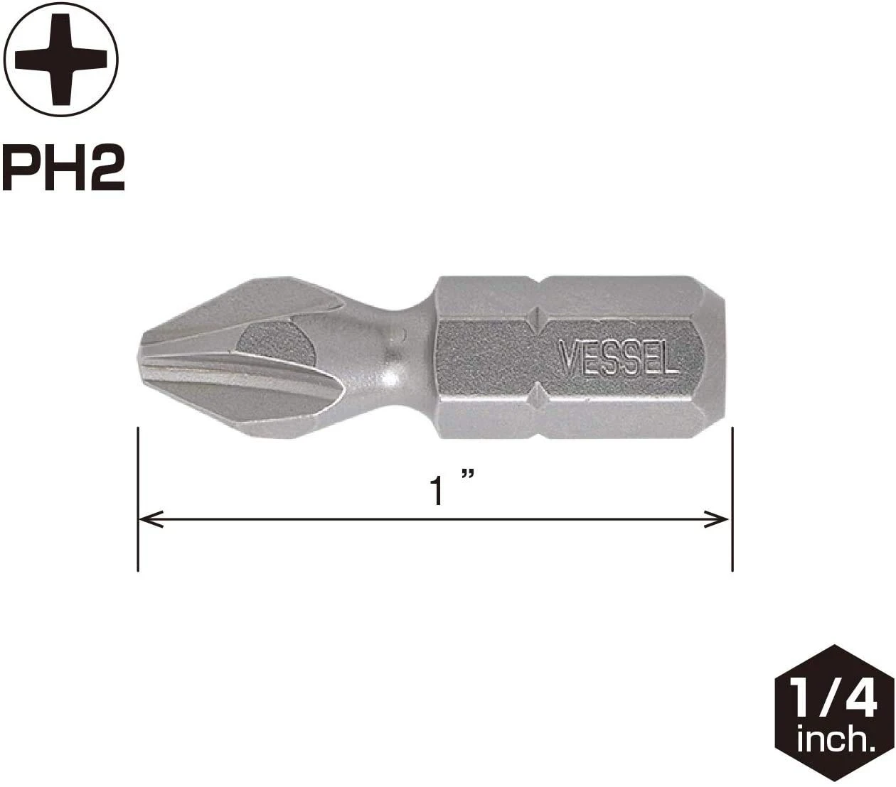 Vessel NECK TORSION Insert Bit PH2x25.4 25 Pc Set (NTPH2254P25T) — product image 3