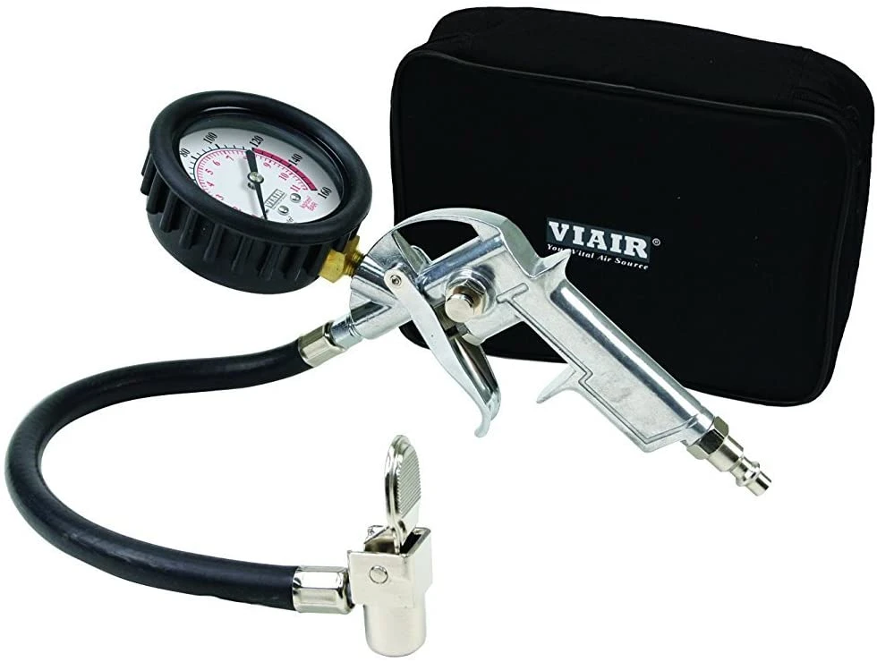 VIAIR Tire Inflation Gun 2.5" Mechanical Gauge with Carry Bag (00046)