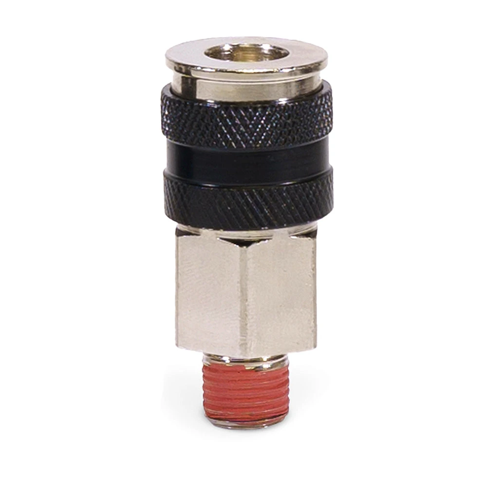 Viair 1/4” NPT Male Automatic Coupler – Steel/Nickel Plated, Black Sleeve with Etched Logo – 4 Pack (92865-4) — product image 2