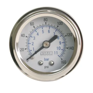 VIAIR 160 PSI Single Needle 1.5" Air Gauge White Face Accurate Reading (90084)