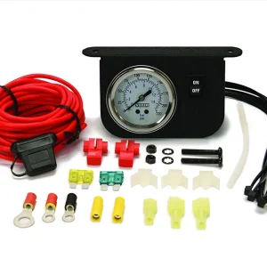 VIAIR Illuminated 200 PSI White Face Dash Panel Gauge Kit 30 Amp (20065)