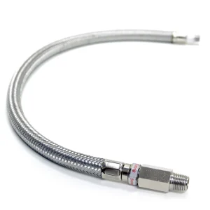 VIAIR 21-Inch Stainless Steel Braided Leader Hose with Check Valve (92793)