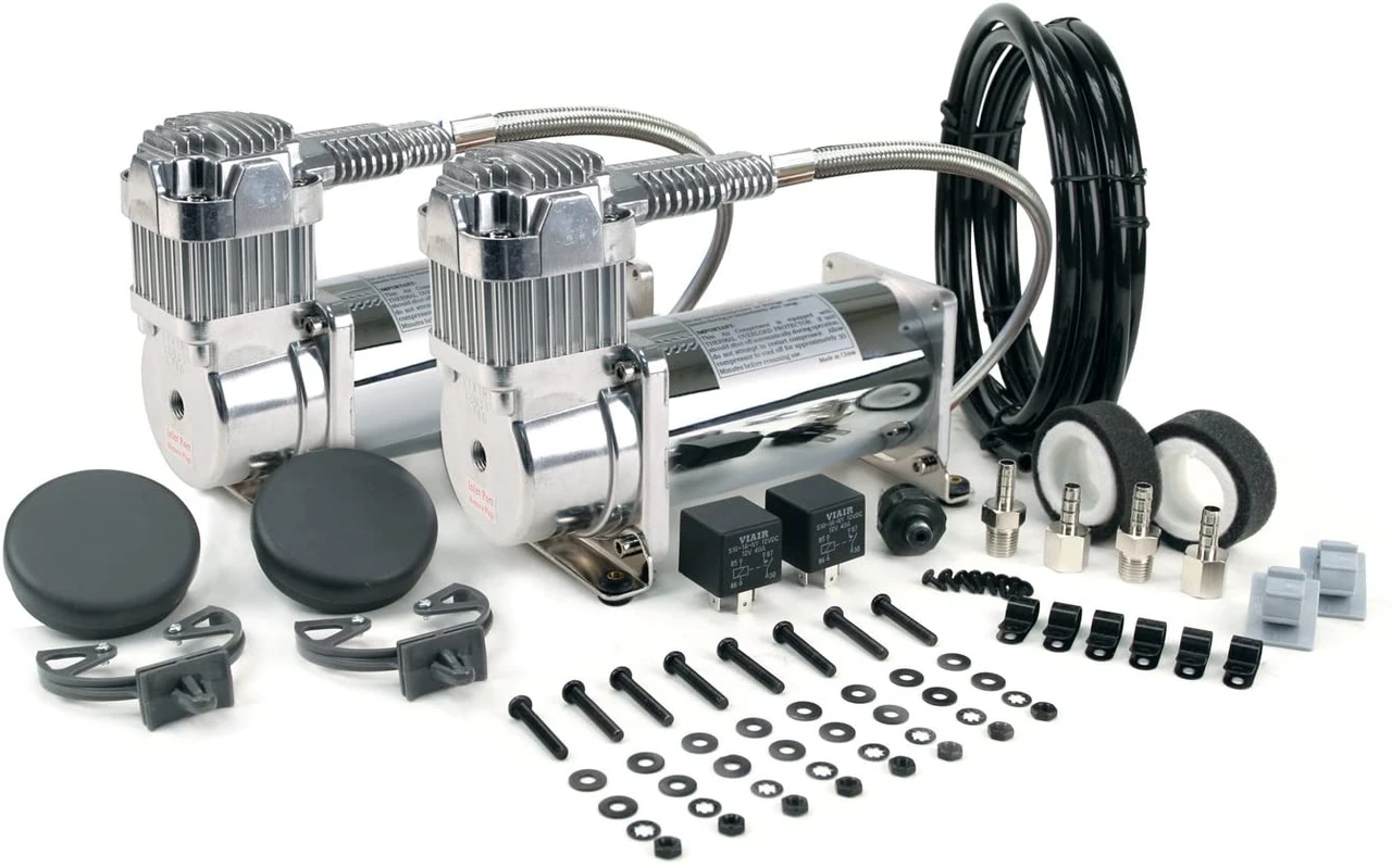 VIAIR Dual Chrome 380C Compressor 200 PSI High-Performance Value Pack Kit (38003)